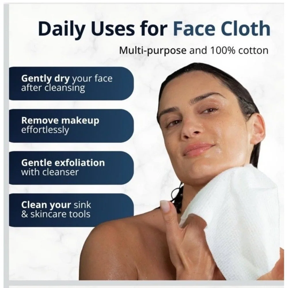 Sima Disposable Face Towels for Drying 100% Cotton Face Wipes 1 Box Of 50
